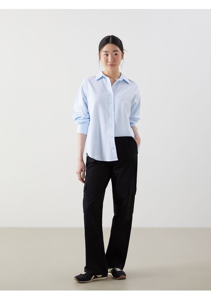 Yeni Sezon Standart Fit Gabardin Kadin Kargo Pantolon - S52698Z8
