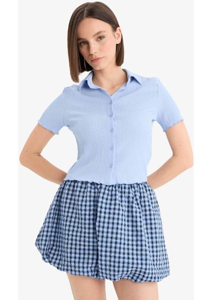 Yeni Sezon Coool Fitted Bürümcük Kısa Kollu Gömlek modelleri