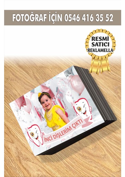 Kişiye Özel Resimli Doğum Günü Magneti Diş Buğdayı 7x5 cm 10 Adet