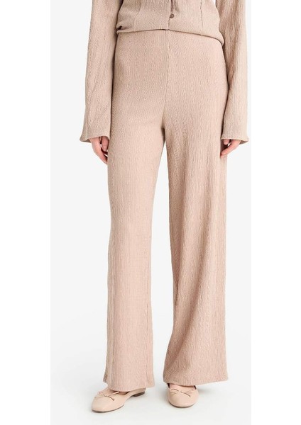 Yeni Sezon Wide Leg Esnek Belli Geniş Paça Bürümcük Pantolon