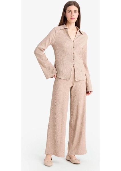 Yeni Sezon Wide Leg Esnek Belli Geniş Paça Bürümcük Pantolon fırsatları