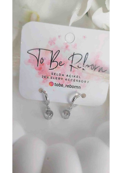 Çelik Gümüş Zarif Tek Taş Küpe indirimleri