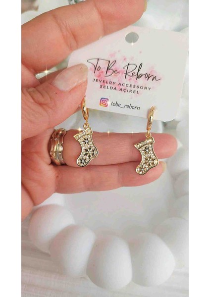 Çelik Zirkon Taşlı Çorap Küpe Yeni Sezon Trend Modeller modelleri