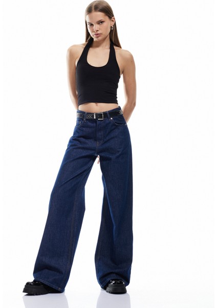 Yeni Sezon Pamuklu Halter Yaka Kolsuz Crop Atlet