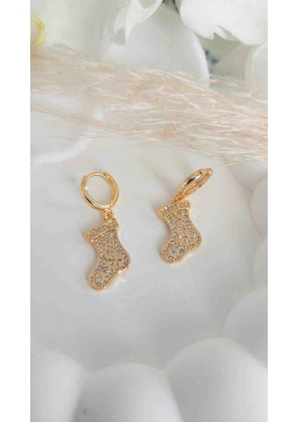 Çelik Zirkon Taşlı Çorap Küpe Yeni Sezon Trend Modeller indirimleri