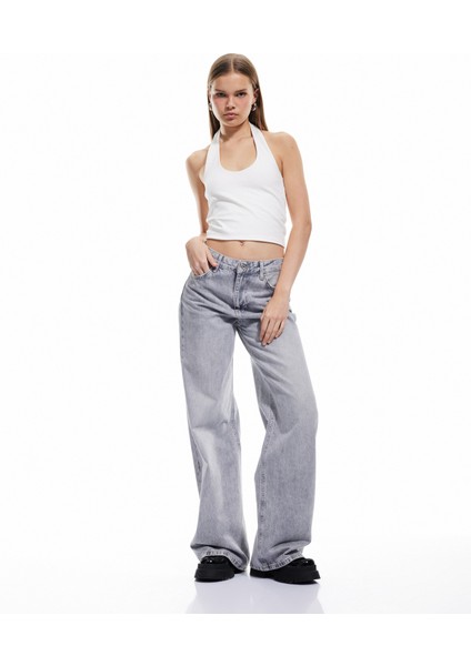 Yeni Sezon Pamuklu Halter Yaka Kolsuz Crop Atlet