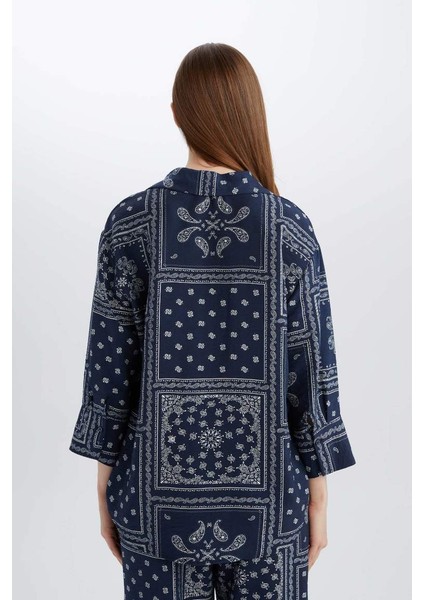 Yeni Sezon regular Fit Desenli Uzun Kollu Gömlek