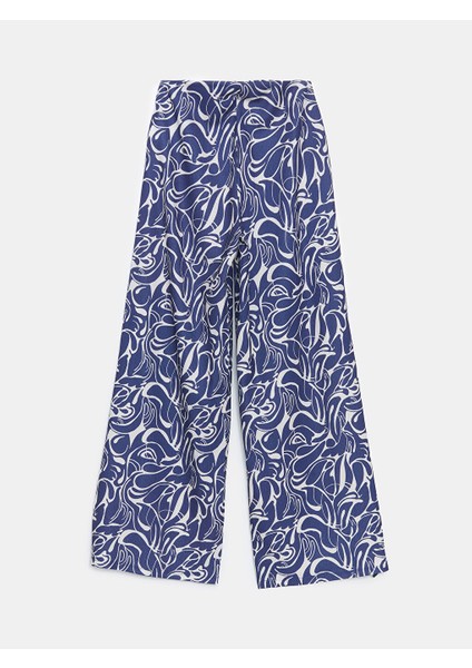 Yeni Sezon Beli Lastikli Desenli Genis Paca Kadin Pantolon - S5KD79Z8 fiyatları