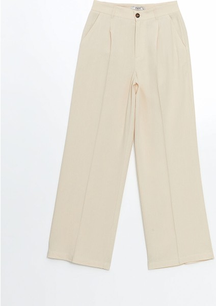 Yeni Sezon Loose Fit Keten Karisimli Kadin Pantolon - S5GT53Z8