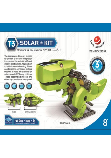 3'ü 1 Arada Güneş Enerjili Dinozorlar Robot Yapım Seti Kendin Yap Dinozorlar Güneş Enerjili Robot Teknolojisi Çocuklar Için Eğitici Oyuncaklar (Yurt Dışından)