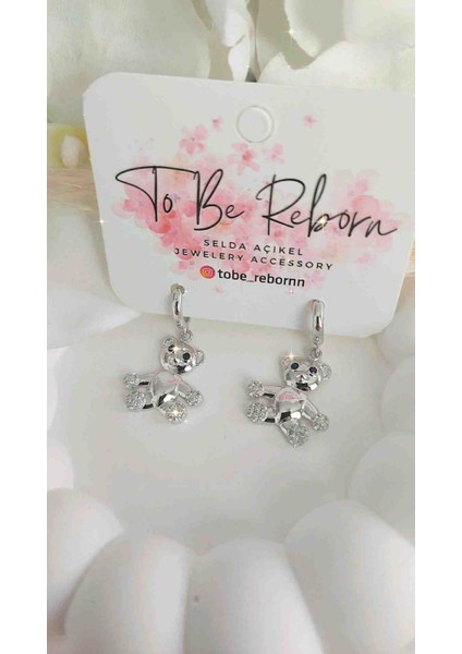 Çelik Zirkon Taşlı Ayıcık Küpe Kız Çocukları Için Özel Tasarım Çocuk Küpesi fırsatları