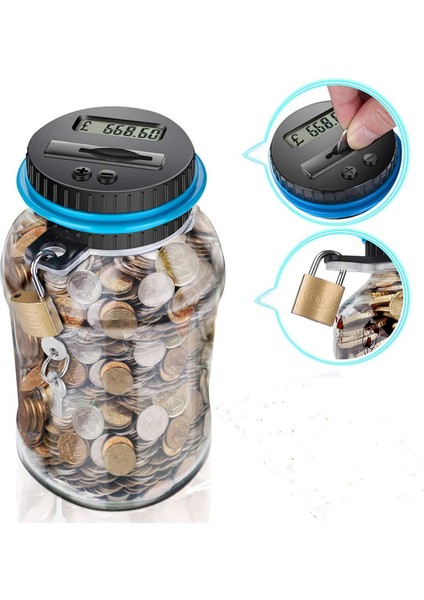 LCD Ekranlı Elek-Tronik Dijital Madeni Para Kutusu Akıllı Sayaç Anahtar Kilidi ile Kumb-Ara (Yurt Dışından)