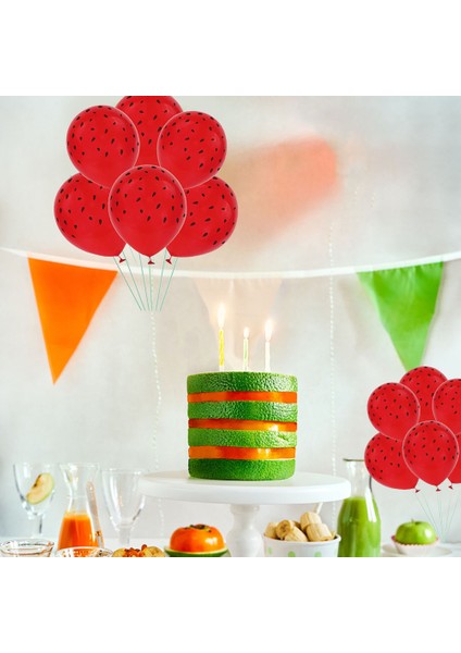 Karpuz Partisi Süslemeleri Balon Seti Yaz Partisi Lateks Karpuz Balonları Yaz Düğünü Bebek Duşu Doğum Günü Partisi Malzemeleri (Yurt Dışından)