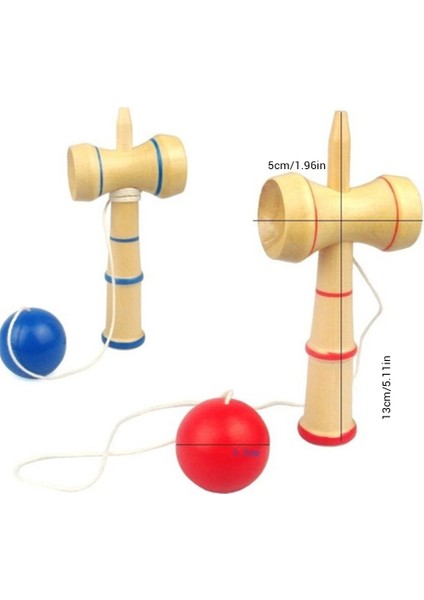 Rast-Gele Renk 12CM Ahşap Jonglör Topu Oyuncağı Eğitici Oyuncak (Yurt Dışından)
