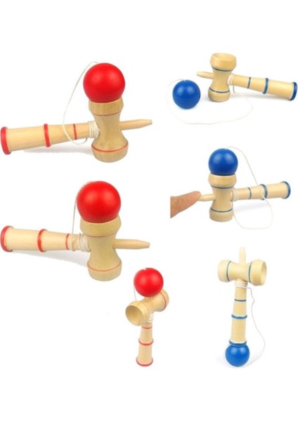 Rast-Gele Renk 12CM Ahşap Jonglör Topu Oyuncağı Eğitici Oyuncak (Yurt Dışından)
