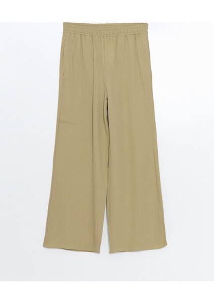 Yeni Sezon Beli Lastikli Dokulu Kadin Pantolon - S5KR02Z8