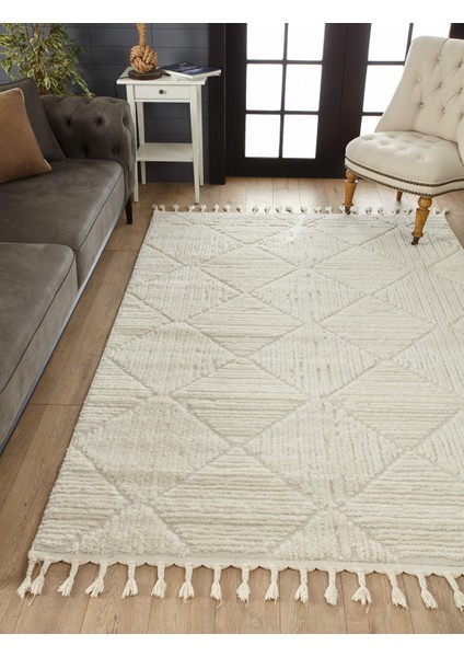 Quincey Bukleli Yumuşak Peluş Post Shaggy Krem Çocuk Odası Oturma Odası Salon Mutfak Halısı fiyatları