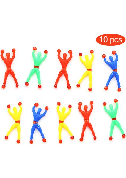 10 Adet Rast-Gele Renk Komik Yapışkan Tırmanan Adam Eğitici Oyuncaklar Çocuklar Çocuklar Hediye (Yurt Dışından)