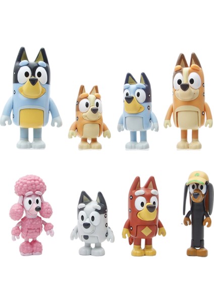 Adet Köpek Ailesi Aksiyon Figürleri Modeli Çocuklar Için Hareketli Pvc Köpek Ek-Lem Büküm Bebek Oyuncak Araba Süslemeleri (Yurt Dışından)