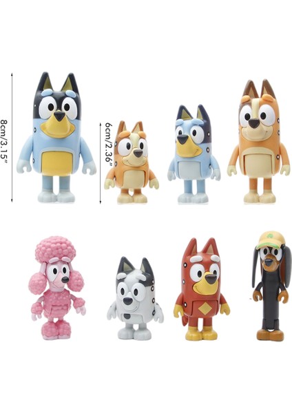 Adet Köpek Ailesi Aksiyon Figürleri Modeli Çocuklar Için Hareketli Pvc Köpek Ek-Lem Büküm Bebek Oyuncak Araba Süslemeleri (Yurt Dışından)