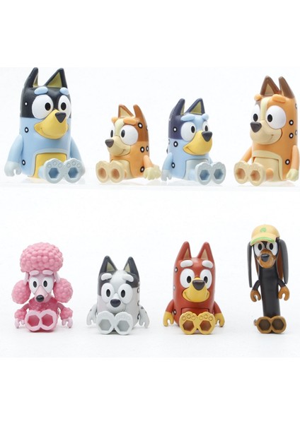 Adet Köpek Ailesi Aksiyon Figürleri Modeli Çocuklar Için Hareketli Pvc Köpek Ek-Lem Büküm Bebek Oyuncak Araba Süslemeleri (Yurt Dışından)