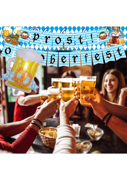 Oktoberfest Balon Dekorasyon Seti Oktoberfest Partisi Bavyera Dekorasyonu Afiş Balonları Bavyera Bira Festivali Için Asılı Dekorasyonlar (Yurt Dışından) modelleri
