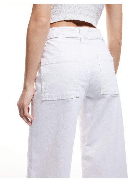 Yeni Sezon Cep Detaylı Pamuklu Denim Pantolon