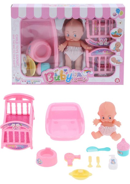 Bebek Bebek Yatak Seti Bebek Küveti Banyo Aksesuarları Bebek Bebek Hediye Seti Kızlar Için (Yurt Dışından)