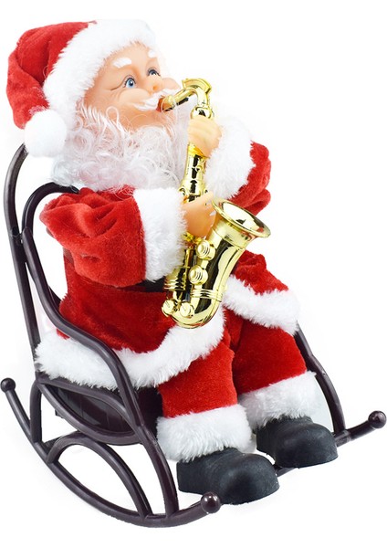 2020 Noel Saksafon Çalan Noel Baba Sandalyede Müzikli Elektrikli Komik Noel Baba Dekorasyonu Noel Hediyeleri (Yurt Dışından)