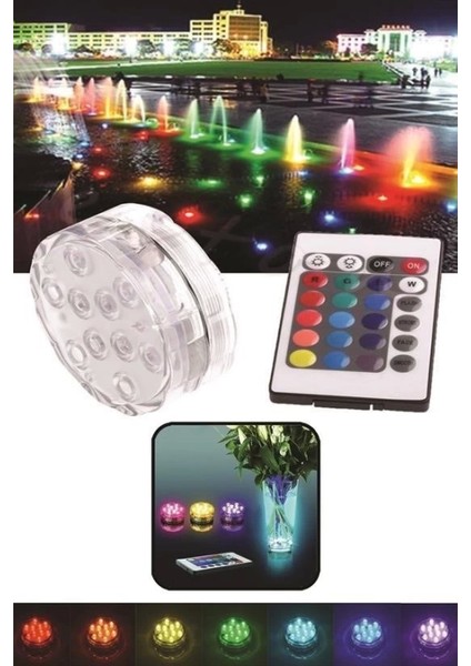 Su Geçirmez Kumandalı Renk Değiştiren Rgb Su Altı LED Lamba Spot