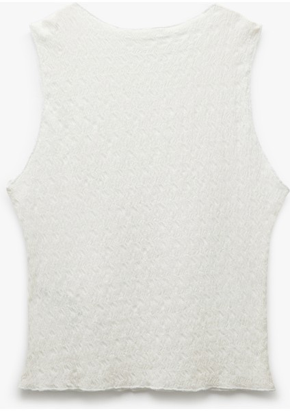 Yeni Sezon Bisiklet Yaka Kolsuz Dokulu Slim Fit Crop Üst Bürümcük fırsatları