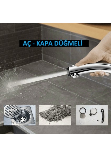 Su Tasarruflu Duş Başlığı Aç Kapa Özellikli 3 Kademeli Su Akış Ayar Fonksiyonu ( Lisinya )