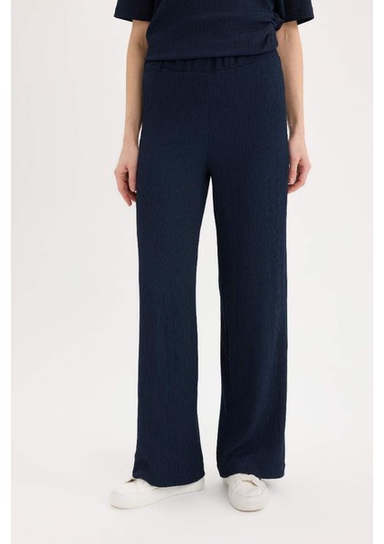 Yeni Sezon Bürümcük Pantolon Wide Leg Geniş Bol Paça Esnek Belli