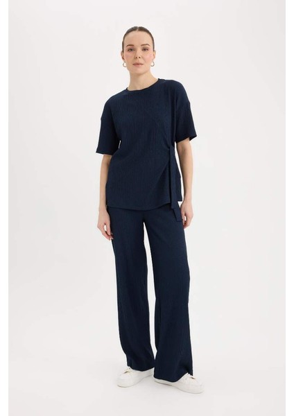 Yeni Sezon Bürümcük Pantolon Wide Leg Geniş Bol Paça Esnek Belli fırsatları