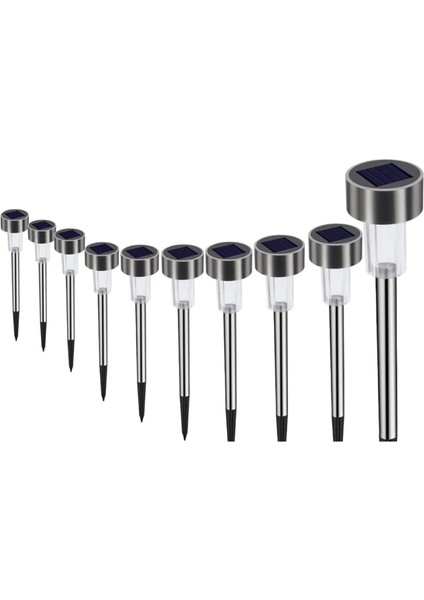 Metal Gövdeli Solar Bahçe Lambası 10 Lu Paket