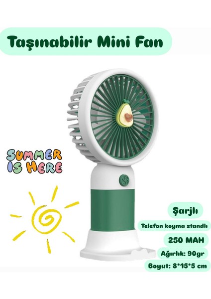 Taşınabilir Fan Soğutucu Mini Vantilatör Klima Güçlü Serinletici Şarjlı Masa Üstü Sessiz Standlı