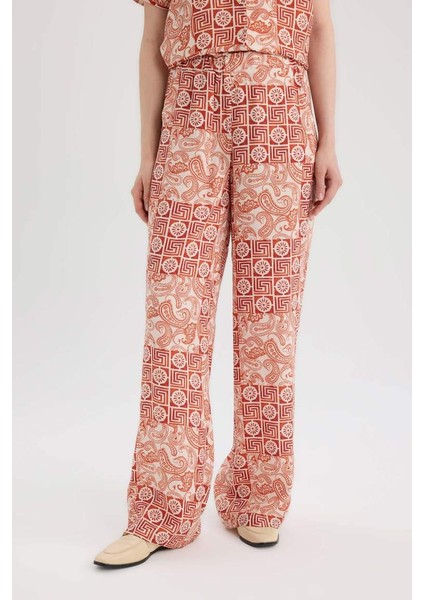 Yeni Sezon regular Fit Geniş Bol Paça Desenli Pantolon