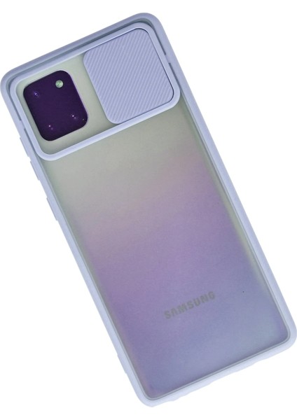 Samsung Galaxy A81 / Note 10 Lite Kılıf Palm Buzlu Kamera Sürgülü Silikon - Lila Yktsn