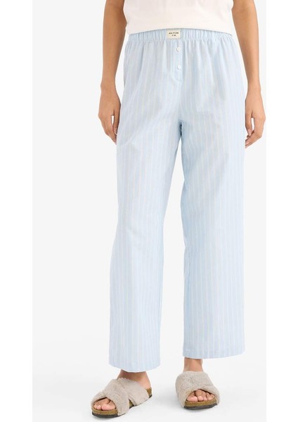 Yeni Sezon Uzun Boy Poplin Pijama Altı-Fall In Love