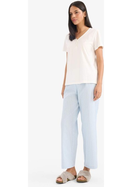 Yeni Sezon Uzun Boy Poplin Pijama Altı-Fall In Love