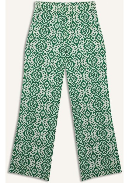 Yeni Sezon Regular Fit Geniş Bol Paça Desenli Palazzo Pantolon modelleri