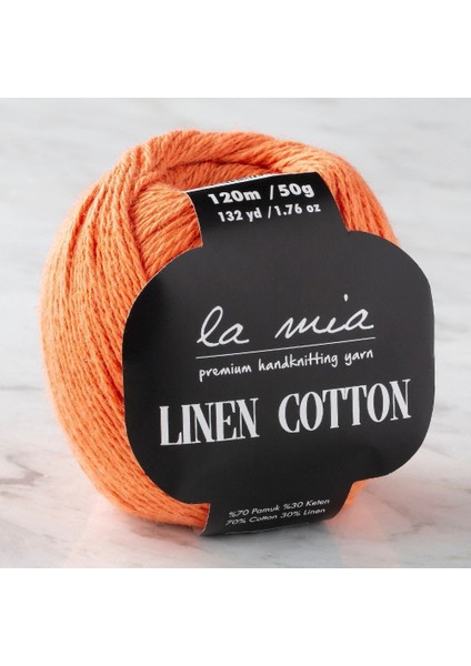 La Mia Linen Cotton Turuncu El Örgü Ipi - L151 - 33872