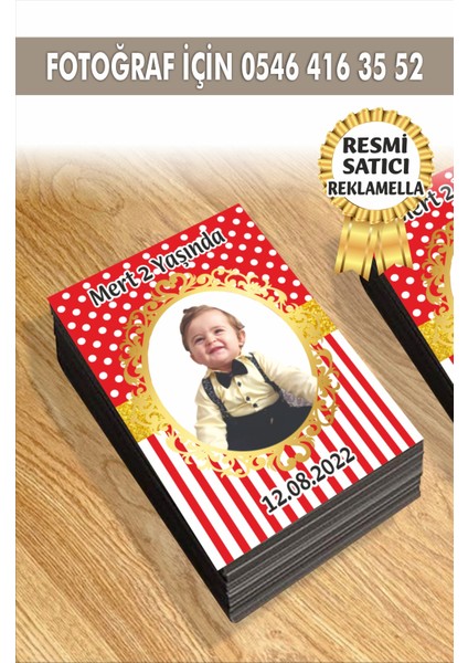 184 Temalı Kişiye Özel Resimli Doğum Günü Magneti 7x5 cm 10 Adet
