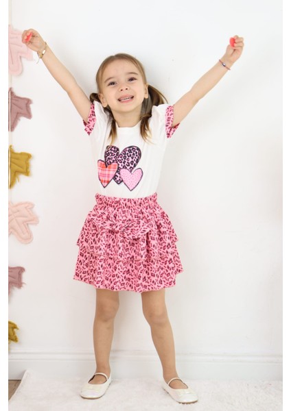 Leopar Desenli Etekli Kız Çocuk 2 Li Takım 2/6 Yaş