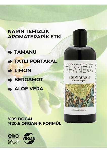 Tamanu Serisi Aromaterapik Duş Jeli, Organik ve Vegan Sertifikalı, 400 ml