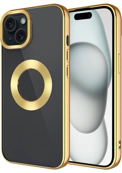 iPhone 15 Plus Kılıf Kamera Korumalı Logo Gösteren Omega Kapak
