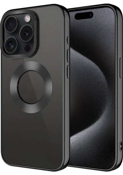 iPhone 15 Pro Kılıf Kamera Korumalı Logo Gösteren Omega Kapak