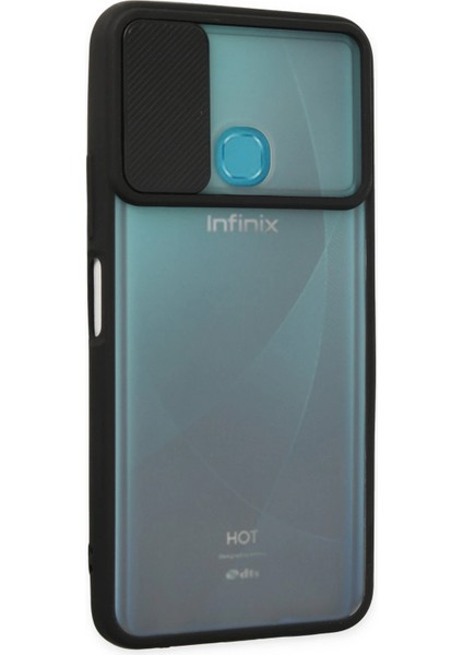Infinix Hot 9 Kılıf Palm Buzlu Kamera Sürgülü Silikon - Siyah Yktsn