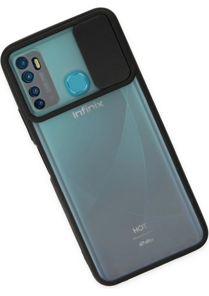 Infinix Hot 9 Kılıf Palm Buzlu Kamera Sürgülü Silikon - Siyah Yktsn