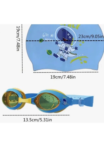 Dinazor Astronot Deniz Havuz Gözlüğü Ayarlı Kız Çocuk Bone Su Sızdırmaz Buğu Önleyici Uv Koruma fırsatları